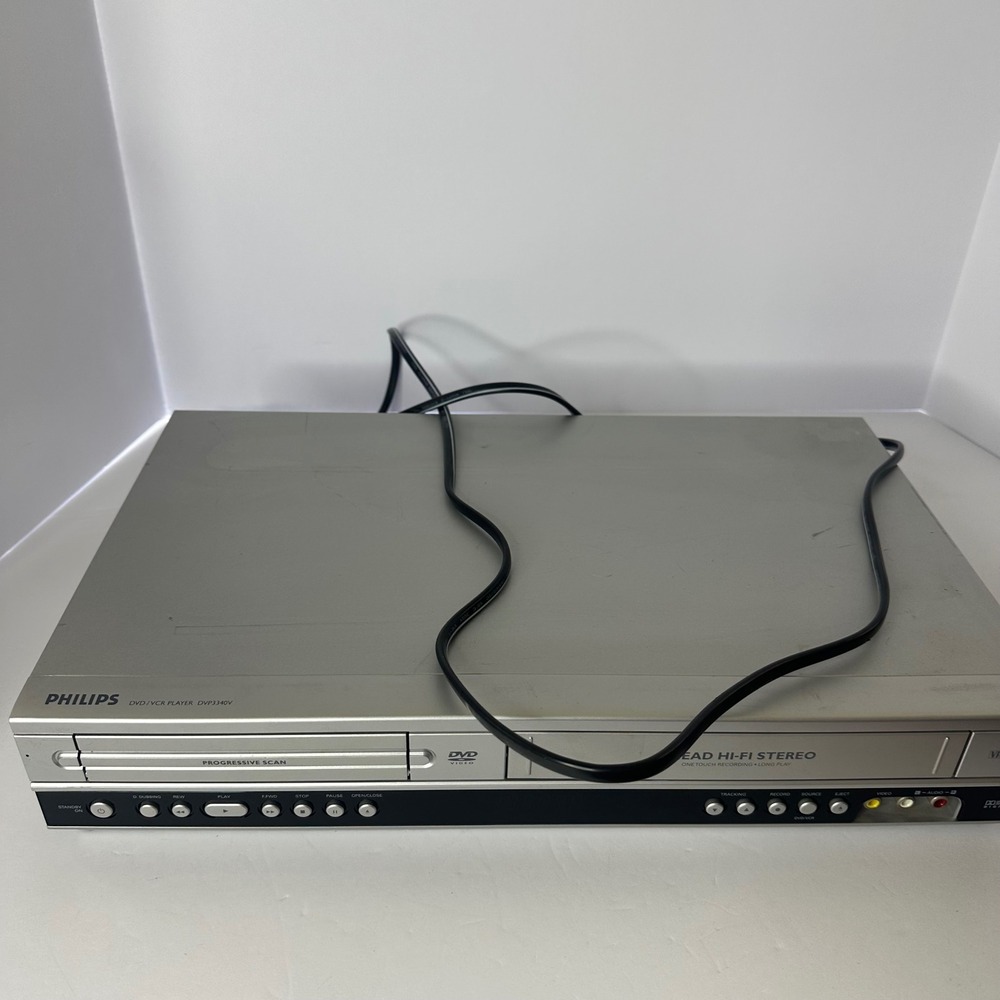 Philips DVP3340V/17 DVD VCR Combo Player 4-Head Hi-Fi Stereo Silver Tested No RC